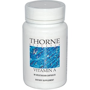 Thorne Research, Витамин А, 90 растительных капсул