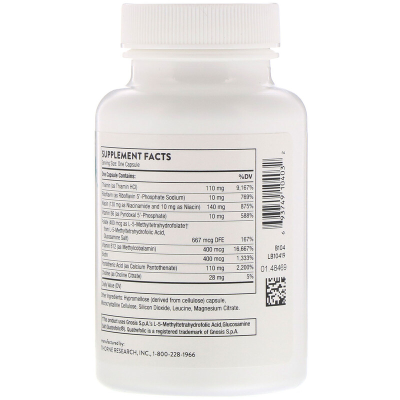 Thorne Research, Basic B Complex, 60 Capsules - iHerb