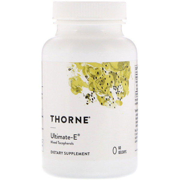 Thorne Research, Ultimate-E, 60 желатиновых капсул