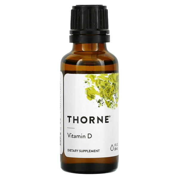 Thorne Research, витамин D, 25 мкг (1000 МЕ), 30 мл (1 жидк. унция)