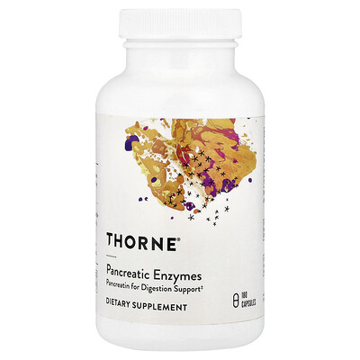 Thorne, Enzimas pancreáticas, 180 cápsulas (500 mg por cápsula)