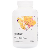 Thorne Research, Бетаин, соляная кислота и пепсин, 225 капсул отзывы