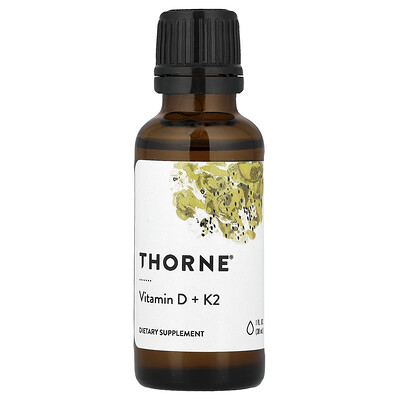 Thorne, Vitaminas D y K2, 30 ml (1 oz. líq.)