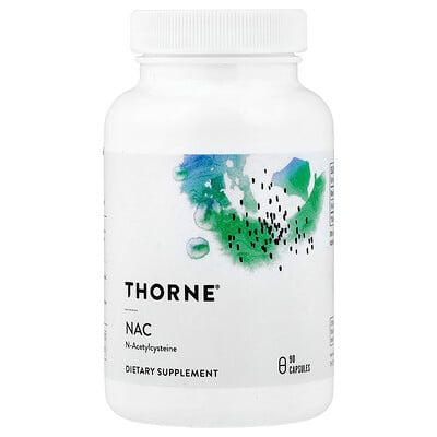 Thorne, NAC, N-acetilcisteína, 90 cápsulas (500 mg por cápsula)