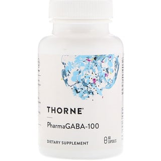 Thorne Research, PharmaGABA-100, 60 Cápsulas Vegetales