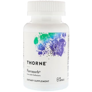 Thorne Research, Ferrasorb, Fer avec cofacteurs, 60 capsules