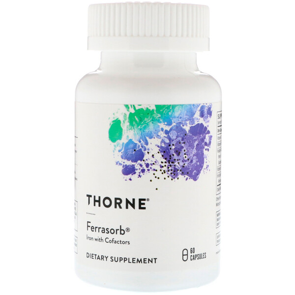 Thorne Research‏, Ferrasorb, ברזל עם קופקטורים, 60 כמוסות