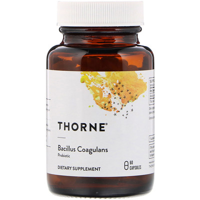 Thorne Research Пробиотик Bacillus Coagulans, 60 вегетарианских капсул