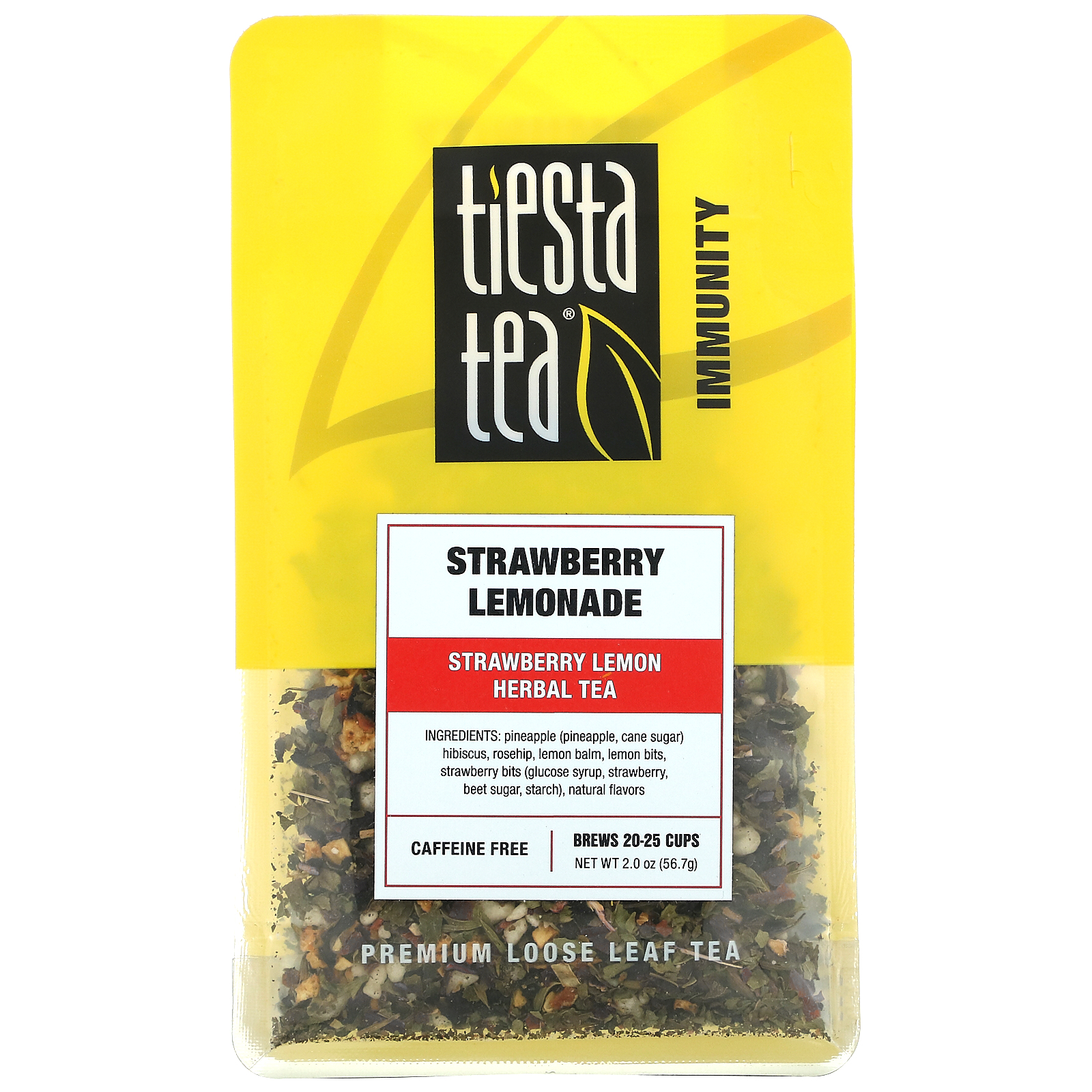 Tiesta Tea 休日 Company プレミアムルースリーフティー 56.7g 2.0オンス ストロベリーレモネード メーカー直送 カフェインフリー