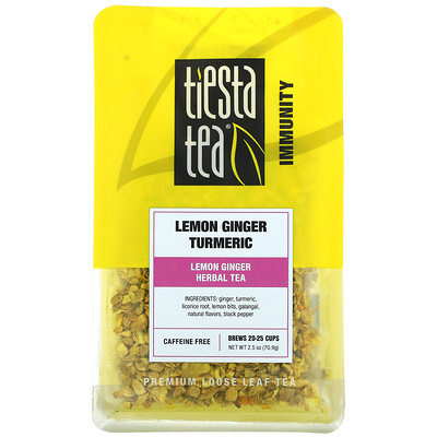 Купить Tiesta Tea Company Листовой чай премиального качества, лимонный имбирь и куркума, без кофеина, 70, 9 г (2, 5 унции)