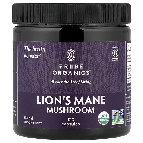 Tribe Organics Lion's Mane Mushroom, 120 Capsules