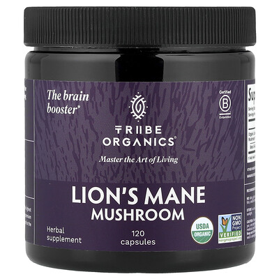Product Image for Tribe Organics, Lion's Mane Mushroom, 120 Capsules