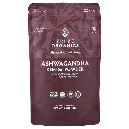 Tribe Organics, Ashwagandha KSM-66® Powder, Ashwagandha KSM-66® Pulver, 100 g (3,5 oz.)