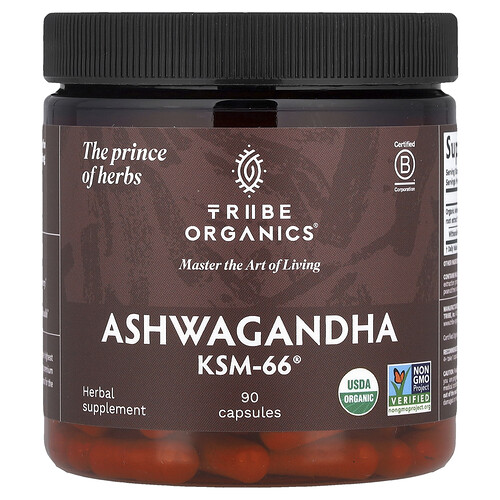 Tribe Organics Ashwagandha KSM-66®, 90 Capsules (300 mg per Capsule)