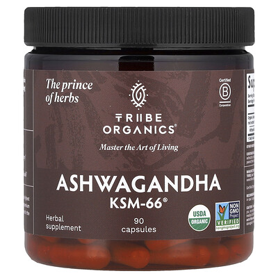 Photos - Vitamins & Minerals Tribe Organics, Ashwagandha KSM-66®, 90 Capsules TII-71608 (300 mg per Capsule)