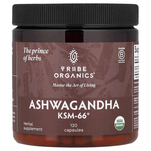 Tribe Organics, Ashwagandha KSM-66®, 120 cápsulas (300 mg por cápsula)