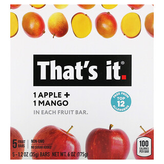 That's It, Fruktkakor, äpple + mango, 5 kakor, 35 g styck