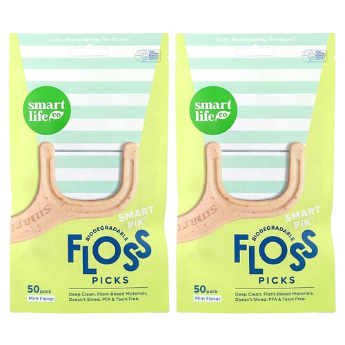 SmartLifeCo, Smart Pik™ Tandtrådspeckar, Mintgrön, 100-pack