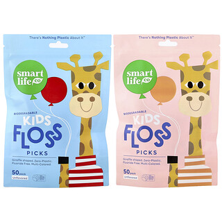 SmartLifeCo, Kids Floss Picks, Unflavoured, 100 Pack
