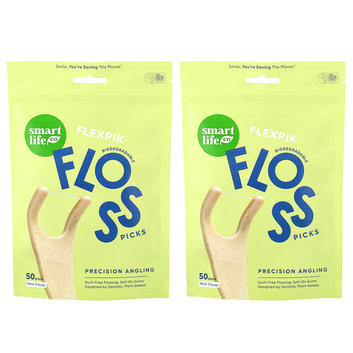 Smartlifeco Flexpik™ Floss Picks, Mint, 100 Pack