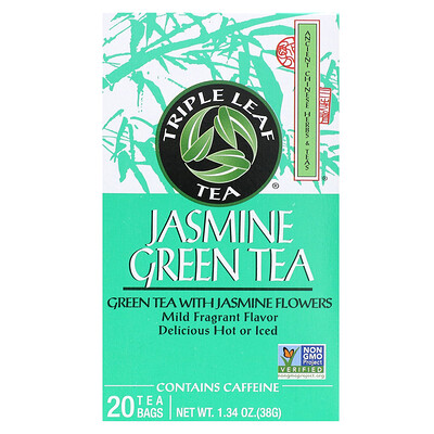 Triple Leaf Tea  Jasmine Green Tea   20 Tea Bags  1.34 oz (38 g)