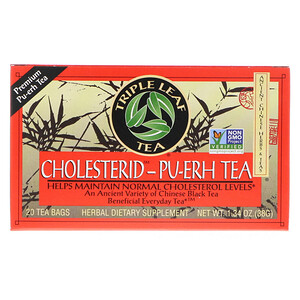 Отзывы о Трипл Лиф Ти, Cholesterid-Pu-erh, Chinese Black Tea, 20 Tea Bags, 1.34 oz (38 g)