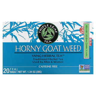 Triple Leaf Tea, Horny Goat Weed, Sin cafeína, 20 bolsitas de té, 38 g (1,34 oz)