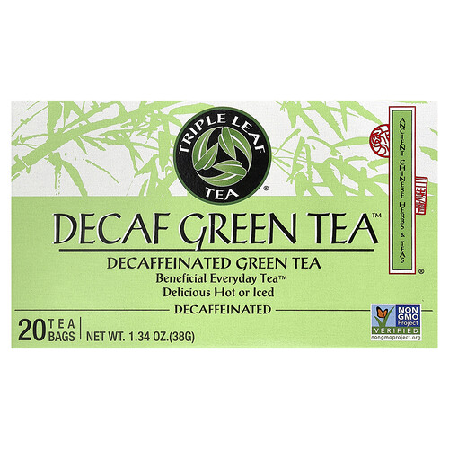 Triple Leaf Tea, Decaf Green Tea™, Teebeutel, 20 Teebeutel, 38 g (1,34 oz.)