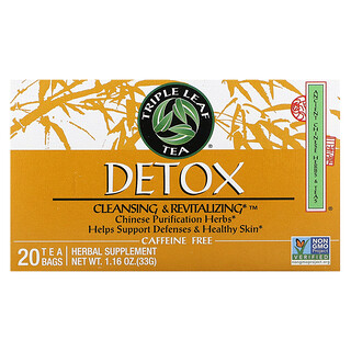 Triple Leaf Tea, Detox, senza caffeina, 20 bustine di tè, 33 g