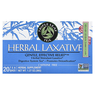 Triple Leaf Tea, Kruidenlaxeermiddel, cafeïnevrij, 20 theezakjes, 36 g