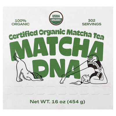 Matcha DNA, Té matcha orgánico certificado, 454 g (16 oz)