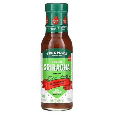 Купить True Made Foods Veggie Sriracha, пряный и сладкий со скрытыми овощами, 255 г (9 унций)
