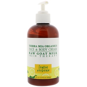 Tierra Mia Organics, Средство для кожи с козьим молоком, крем для лица и тела, вербена лимонная, 8 ж. унц. (226 г)