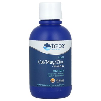 Trace Liquid Cal/Mag/Zinc + Vitamin D3 Piña Colada 16 fl oz (473 ml)