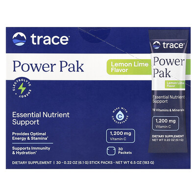 Trace  Power Pak  Lemon Lime  30 Stick Packets  0.22 oz (6.1 g) Each