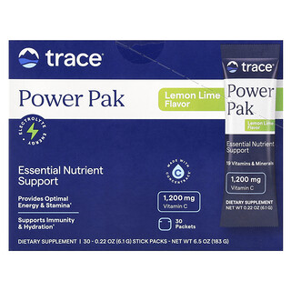 Trace, Power Pak, Citron vert, 30 sachets en stick, 6,1 g pièce