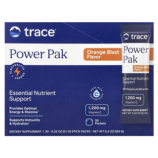 Trace, Power Pak，橙味，30 条，每条 0.22 盎司（6.1 克）