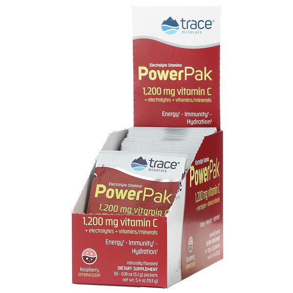 Electrolyte Stamina PowerPak, Raspberry, 30 Packets, 0.18 oz (5.1 g) Each