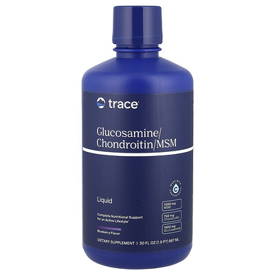 Trace  Liquid Glucosamine/Chondroitin/MSM  Blueberry  30 fl oz (887 ml)