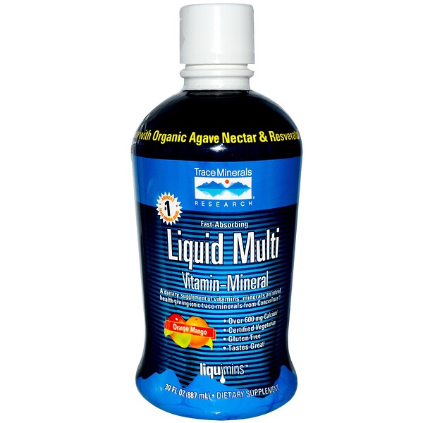 Trace Minerals Research, Liquid Multi, VitaminMineral, Orange Mango