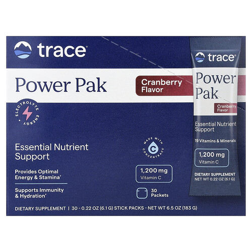 Trace Power Pak, Cranberry, 30 Packets, 0.22 oz (6.1 g) Each