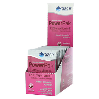 Trace Minerals Research, Electrolyte Stamina PowerPak, Power-Mix mit Elektrolyten für Ausdauer, Cranberry, 30 Päckchen, je 5,3 g (0,19 oz.)