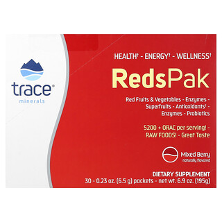 Trace, Reds Pak, Gemengde Bessen, 30 Pakjes, 0,23 oz (6,5 g) per stuk