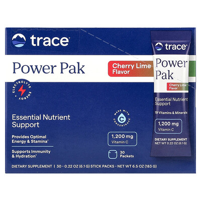 Trace  Power Pak  Cherry Lime  30 Packets  0.22 oz (6.1 g) Each