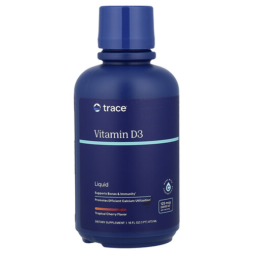 Trace, Vitamin D3 Liquid, Tropical Cherry, 16 fl oz (473 ml)