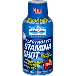 Отзывы о Трасе Минералс Ресерч, Electrolyte Stamina Shot, Berry, 2 fl oz (59 ml)