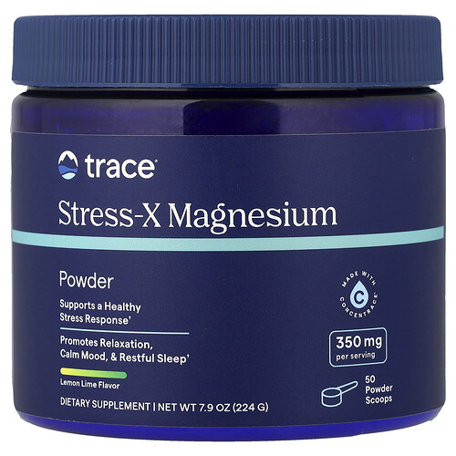 Trace Stress-X Magnesium Powder, Lemon Lime, 7.9 oz (224 g)