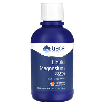 

Trace Minerals ®, Liquid Magnesium, Tangerine, 300 mg, 16 fl oz (473 ml)