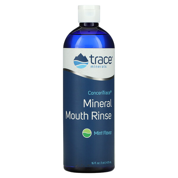 Trace Minerals Research, ConcenTrace, Bain de bouche minéral, Menthe, 473 ml