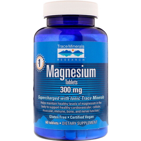 Trace Minerals Research, Magnesium, 150 mg, 60 Tablets